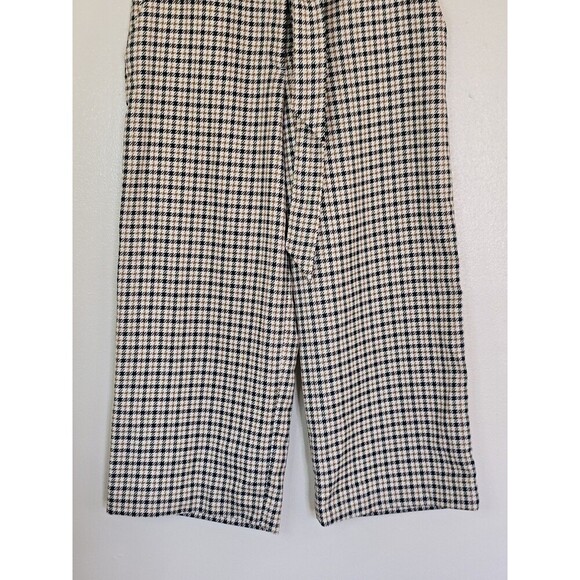 H&M Houndstooth Wide Leg Paperbag Pants Womens Size 10 Belted Crop Trendy - Picture 11 of 12